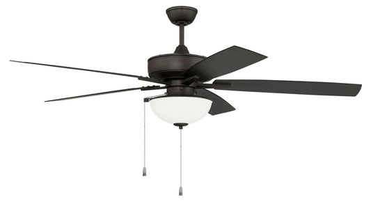 60" Outdoor Super Pro Fan w/ Bowl Light Kit Frosted Glass & Blades in Flat Black