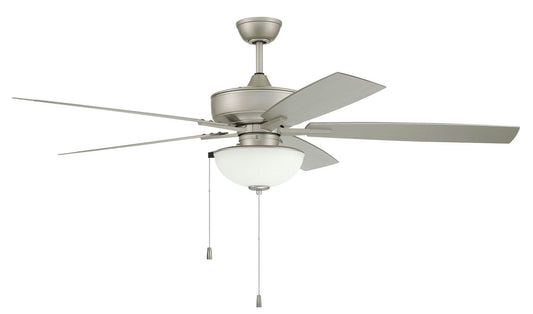 60" Outdoor Super Pro Fan with Bowl Light Kit Frosted Glass and Blades in PN