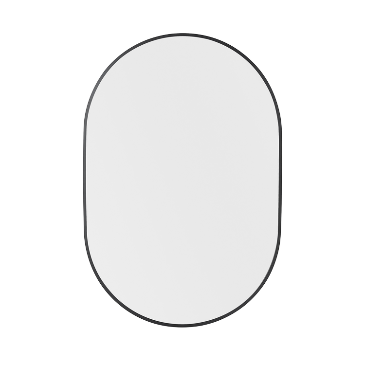 Nuova 24 in. x 36 in. Framed Oval Mirror in Matte Black