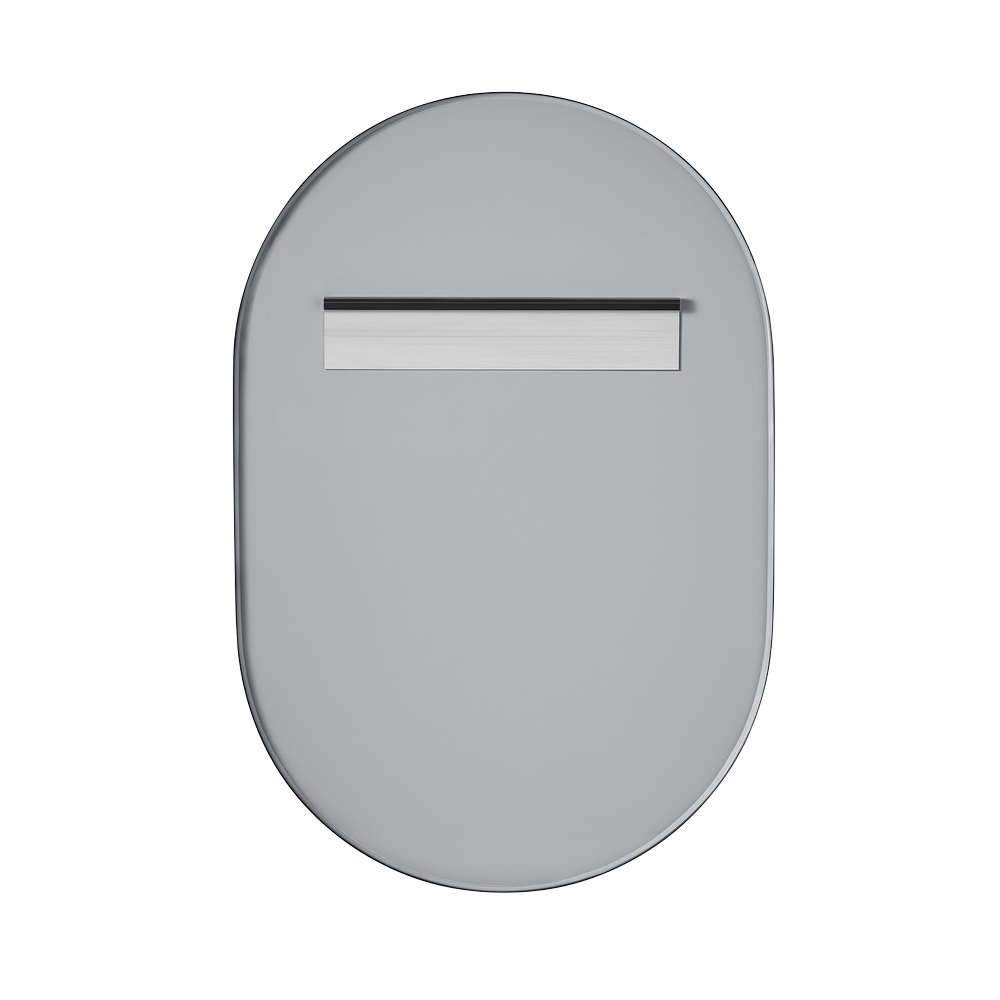 Nuova 24 in. x 36 in. Framed Oval Mirror in Matte Black