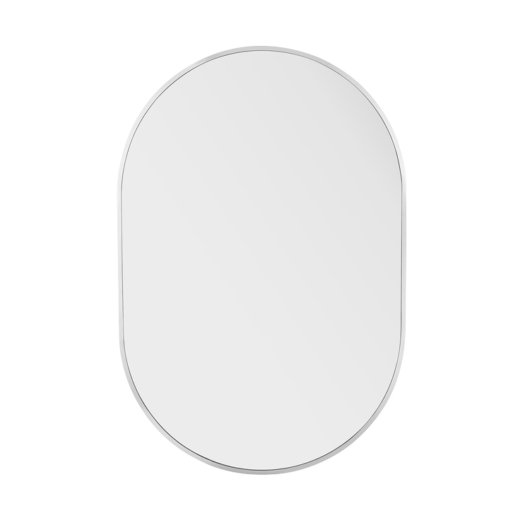 Nuova 24 in. x 36 in. Framed Oval Mirror in Polished Chrome