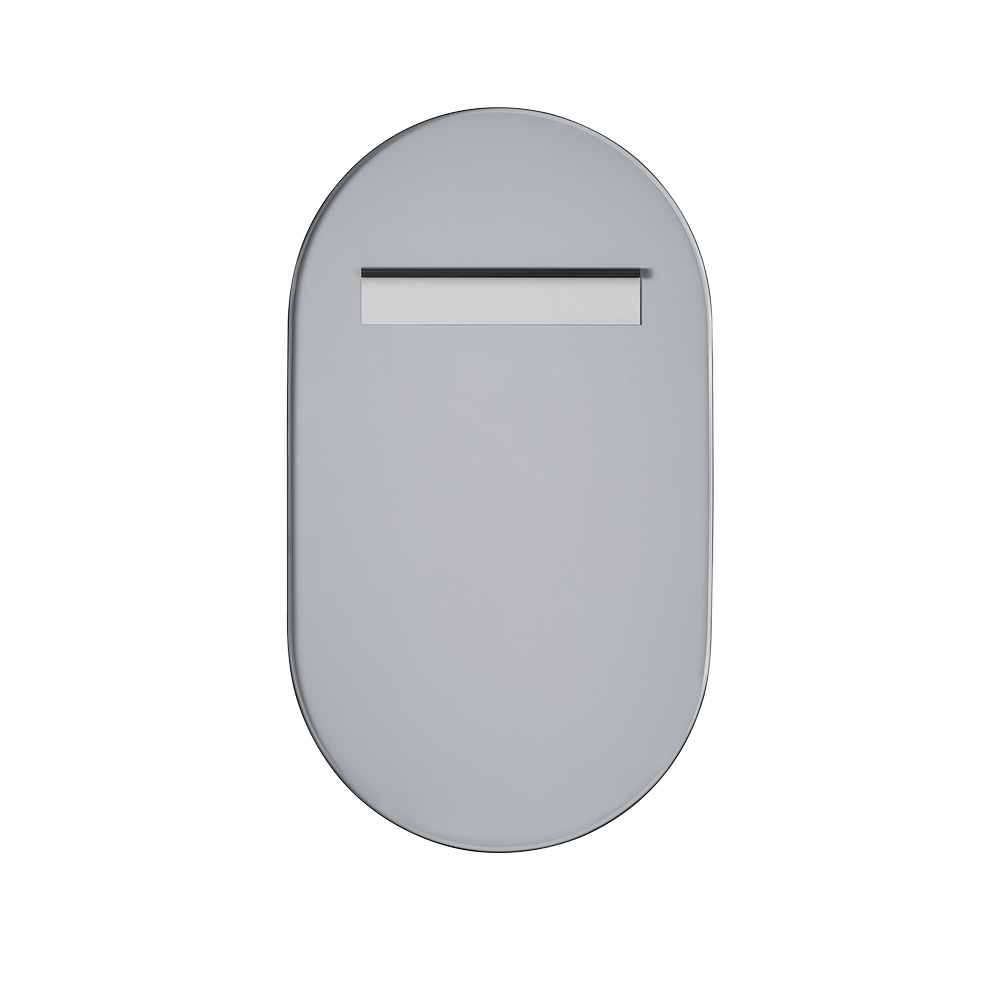 Nuova 24 in. x 42 in. Framed Oval Mirror in Matte Black