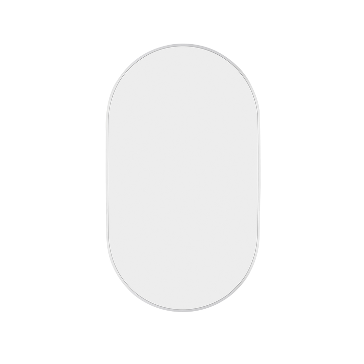 Nuova 24 in. x 42 in. Framed Oval Mirror in Polished Chrome