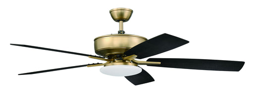 52" Pro Plus Fan with Low Profile Light Kit and Blades in Satin Brass