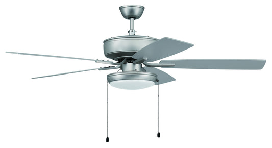 52" Pro Plus Fan with Slim Pan Light Kit and Blades in Brushed Satin Nickel