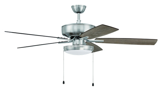 52" Pro Plus Fan with Slim Pan Light Kit and Blades in Brushed Polished Nickel