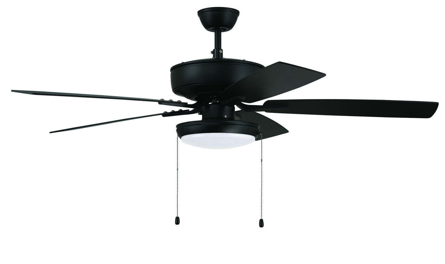 52" Pro Plus Fan with Slim Pan Light kit and Blades in Flat Black