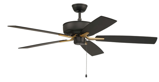 52" Pro Plus Fan black/Satin Brass w/ Reversible black/Black Walnut Blades