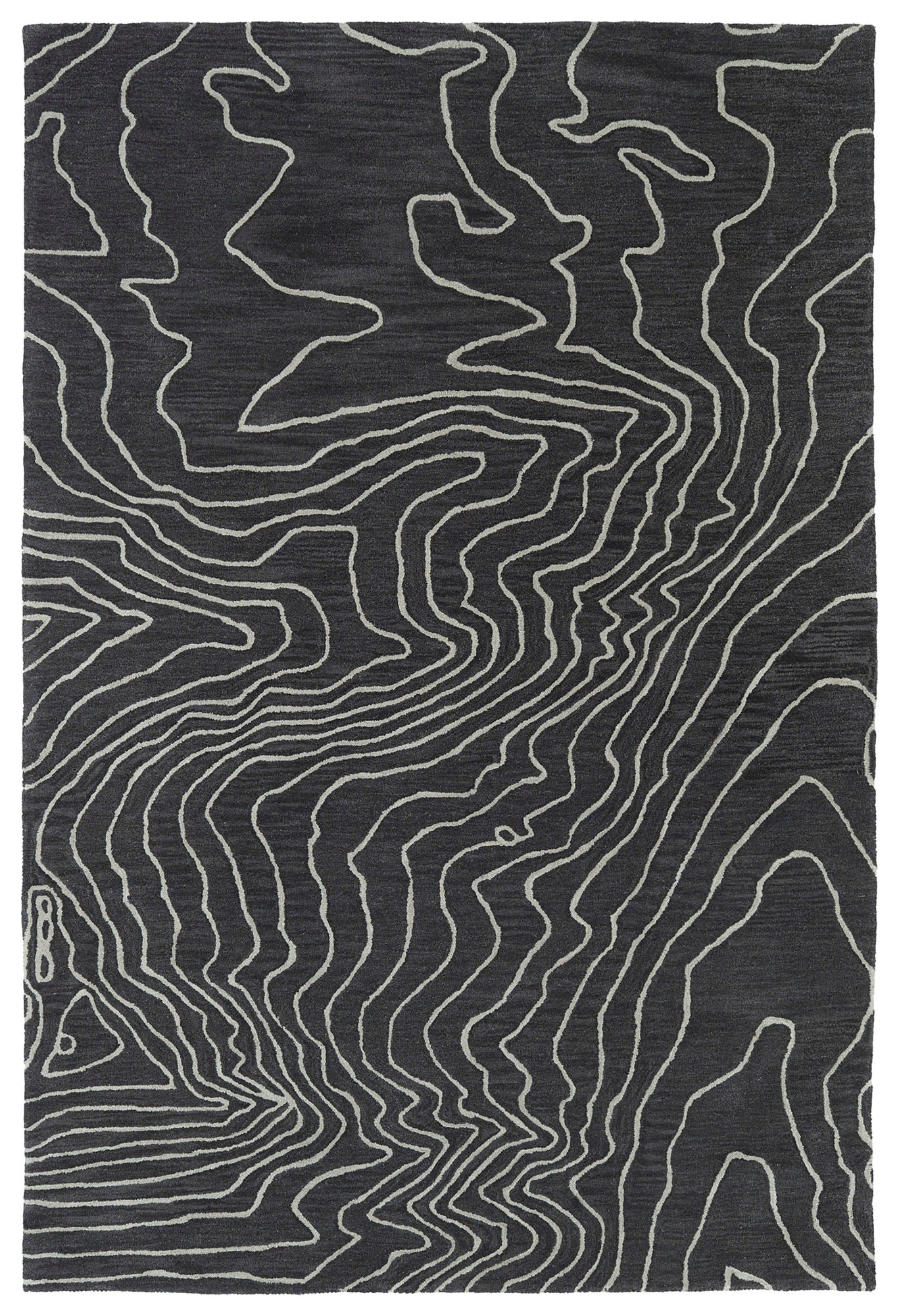 Kaleen Pastiche Collection Dark Charcoal Throw Rug 3' x 5'