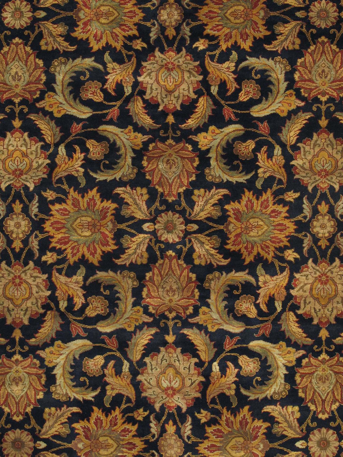 Pasargad Home Agra Collection Hand-Knotted Lamb's Wool Area Rug- 9'1" X 12'1"