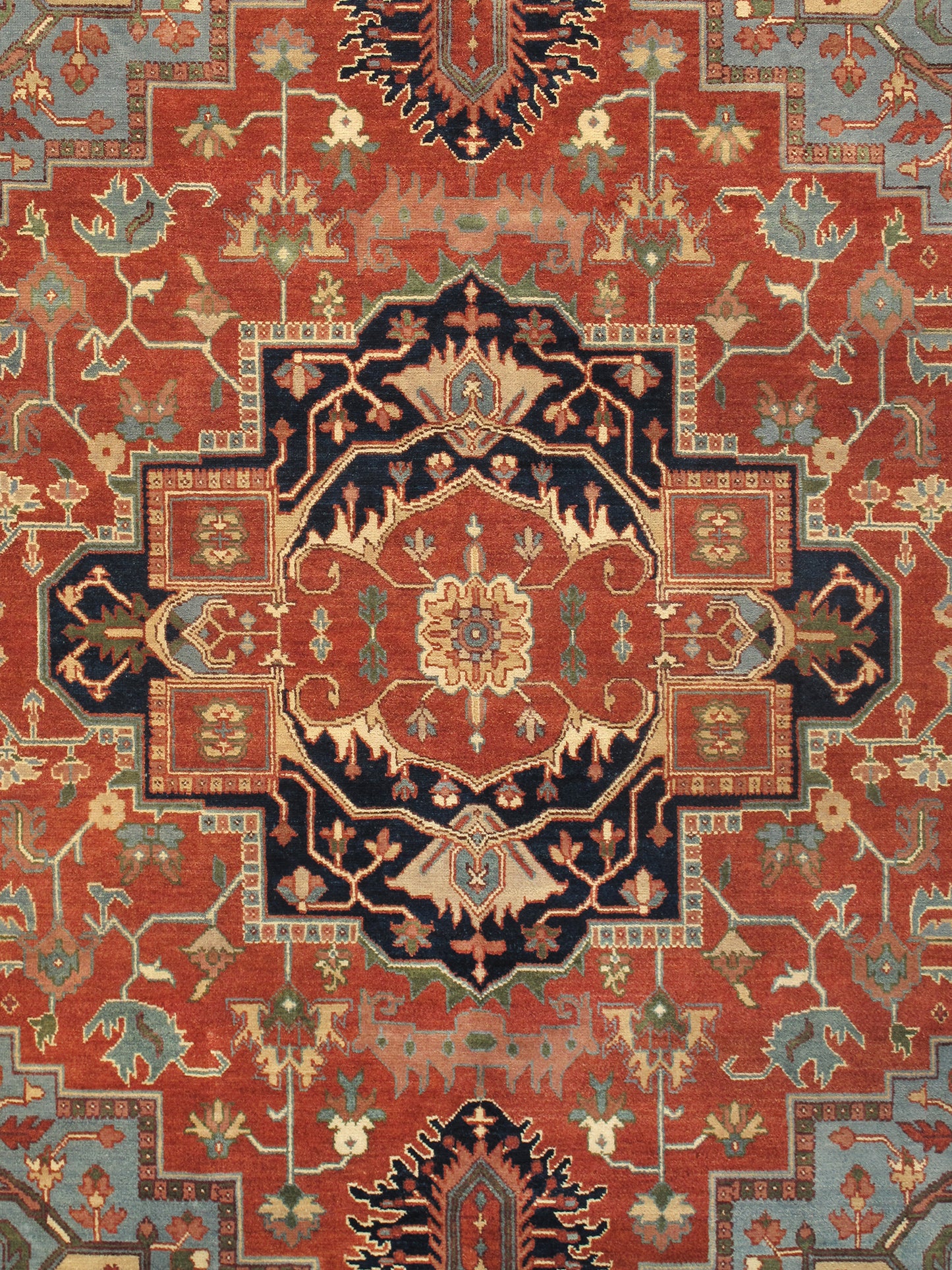 Pasargad Home Serapi Collection Hand-Knotted Rust Wool Area Rug - 9'2" X 11'11"