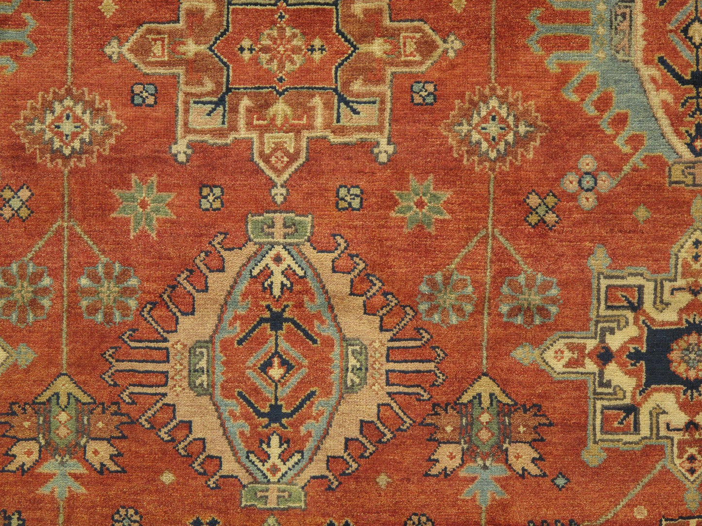 Pasargad Home Mahal Collection Hand-Knotted Rust Wool Area Rug - 9'0" X 12'1"