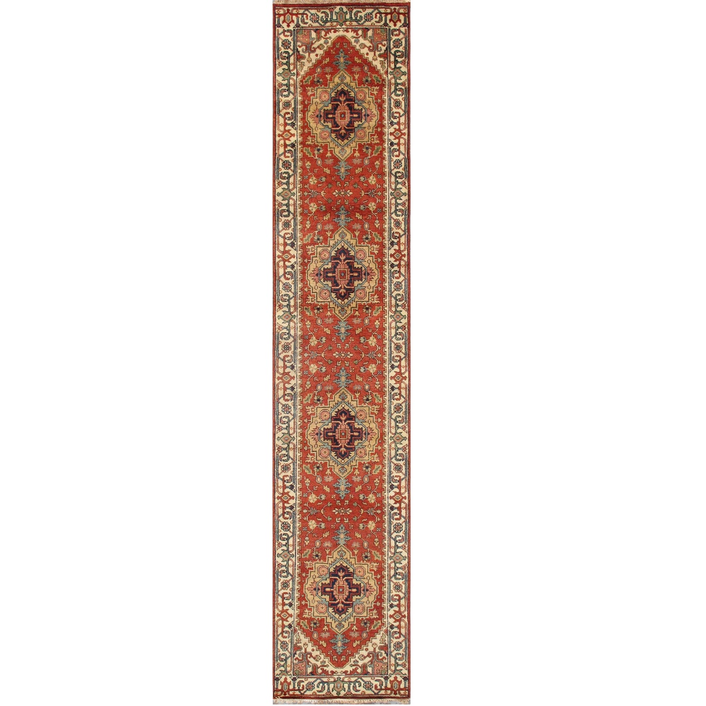 Pasargad Home Serapi Collection Hand-Knotted Rust Wool Area Rug - 2'8" X 10'0"