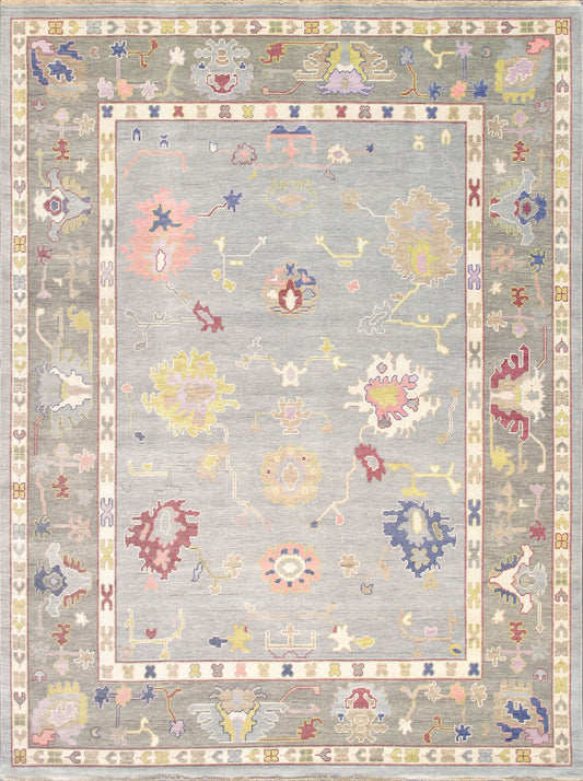 Pasargad Home Oushak Collection Blue Wool Area Rug 8'0" X 10'1"