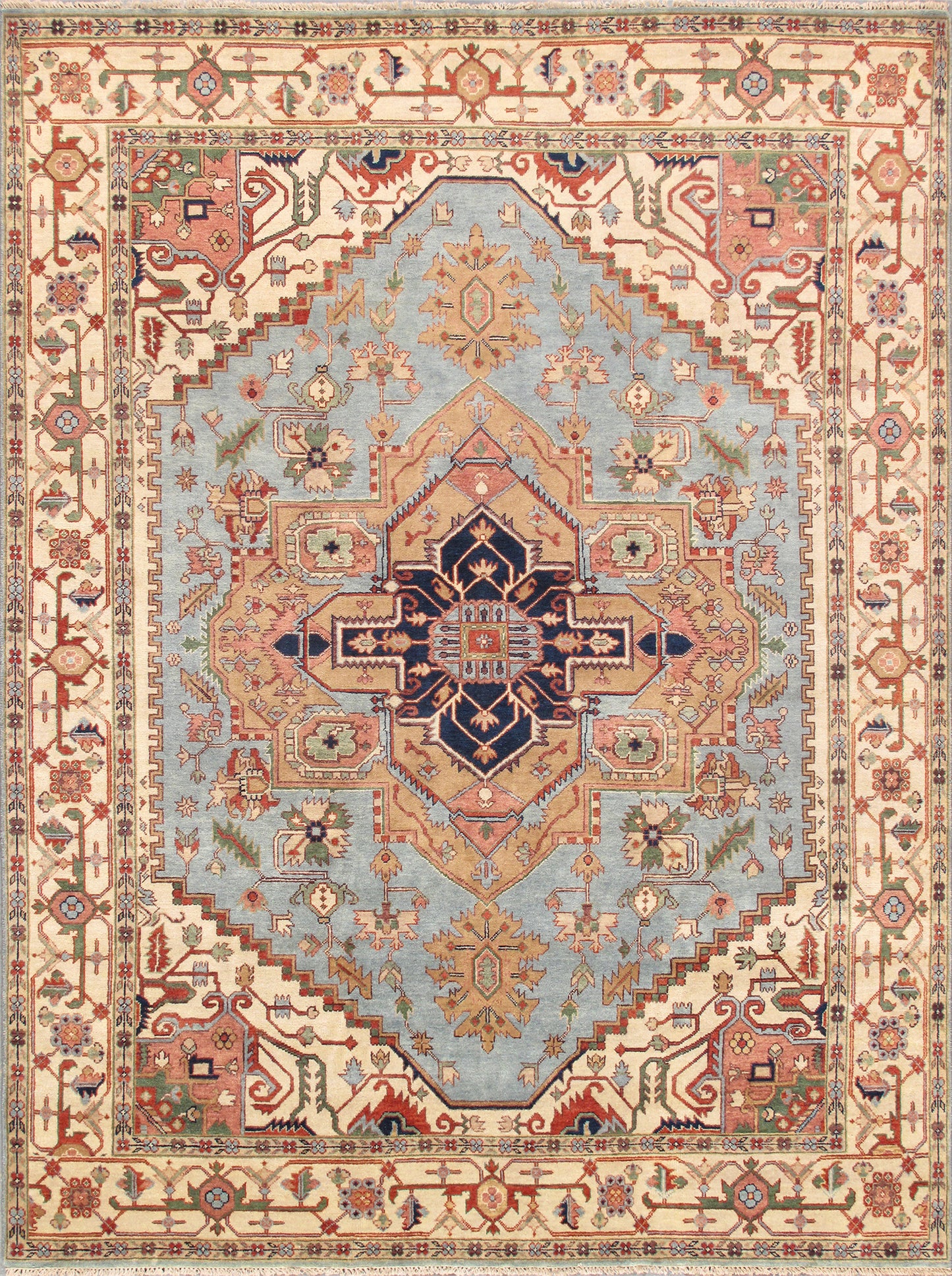 Pasargad Home Serapi Collection L. Blue Wool Area Rug - 10'0" X 14'0"