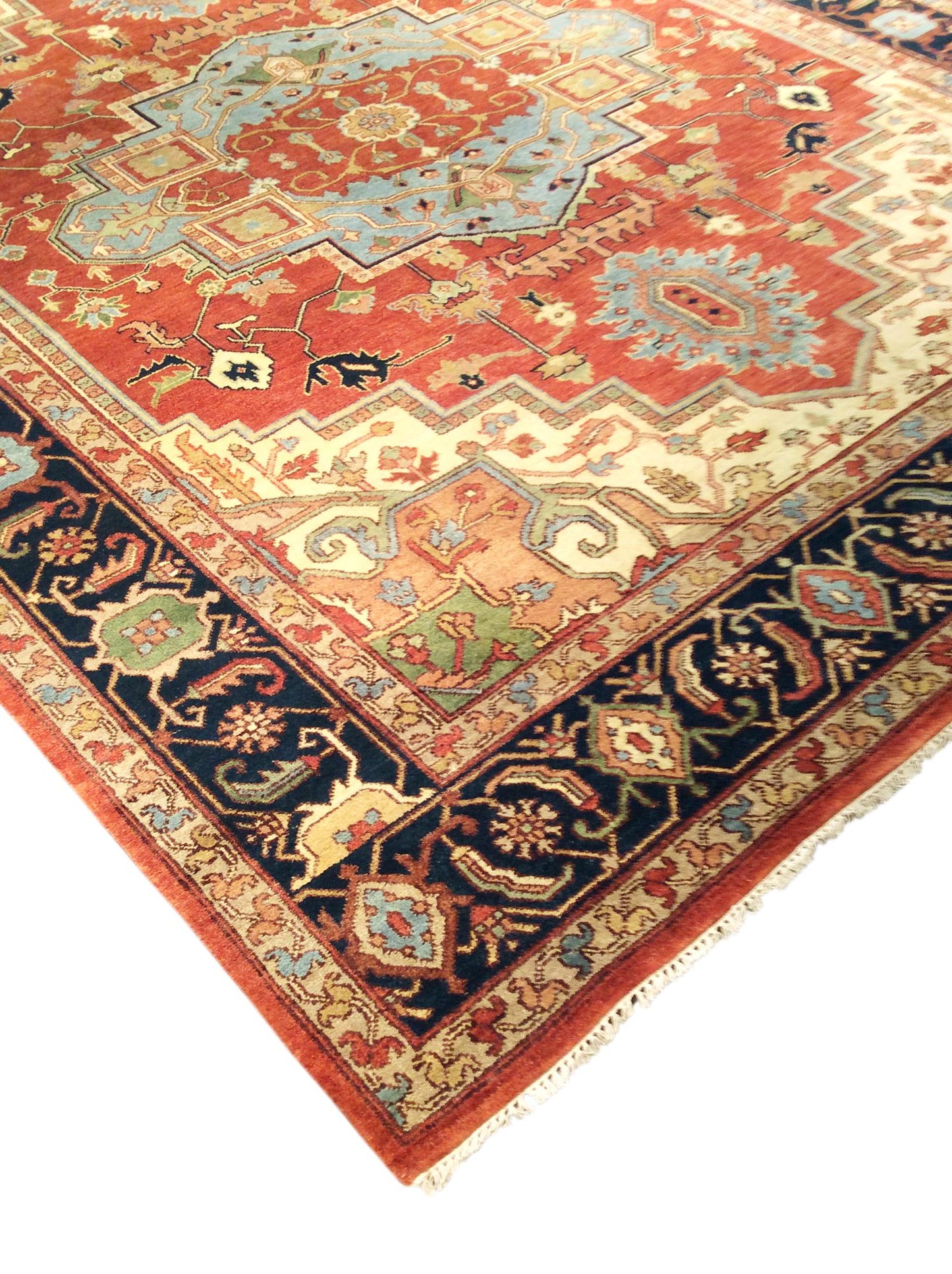 Pasargad Home Serapi Collection Hand-Knotted Rust Wool Area Rug - 10'1" X 13'11"