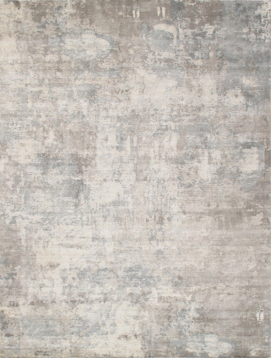 Pasargad Home Beverly Collection Grey/ Multi Bamboo Silk Area Rug 10'0" X 14'0"