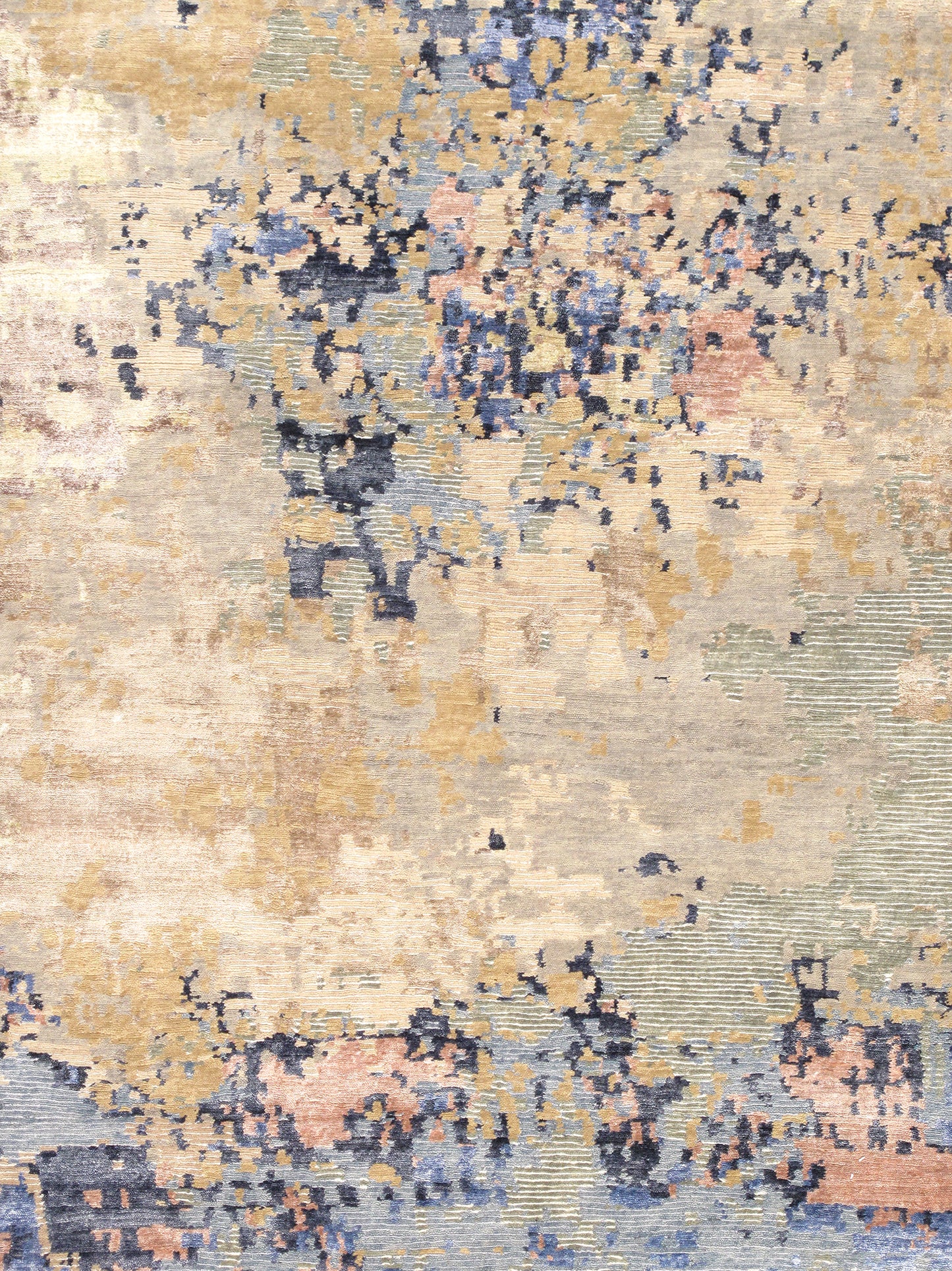 Pasargad Home Modern Collection Beige Silk & Wool Area Rug - 10'1" X 13'11"