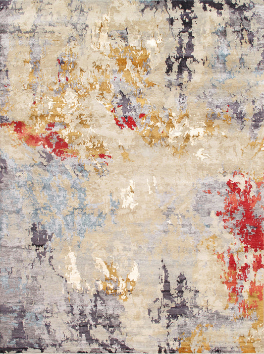 Pasargad Home Modern Collection Multi Bsilk & Wool Area Rug - 8'0" X 9'10"