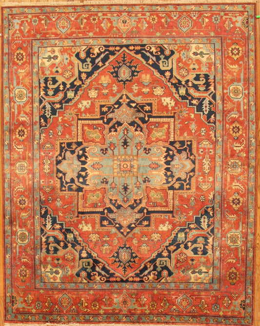 Pasargad Home Serapi Collection Rust Wool Area Rug 8'0" X 10'3"
