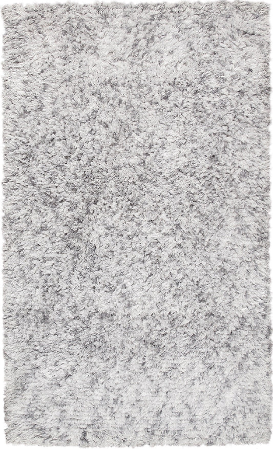 Pasargad Home Paris Shag Collection Silver Poly & Cotton Area Rug 10'0" X 14'0"