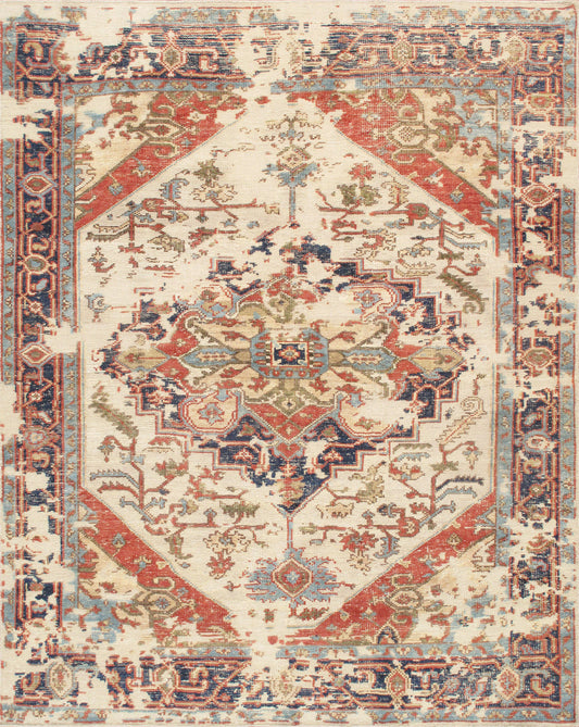 Pasargad Home Serapi Collection Hand-Knotted Ivory Wool Area Rug - 8'3" X 10'0"