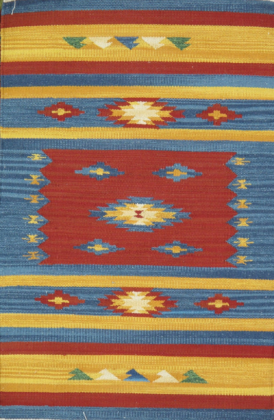 Pasargad Home Anatolian Collection Multi Cotton Area Rug 8'0" X 8'0"
