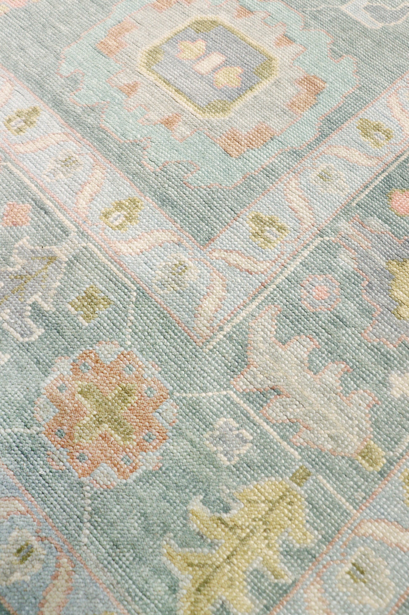Pasargad Home Oushak Collection L. Blue Wool Area Rug - 7'11" X 10'2"