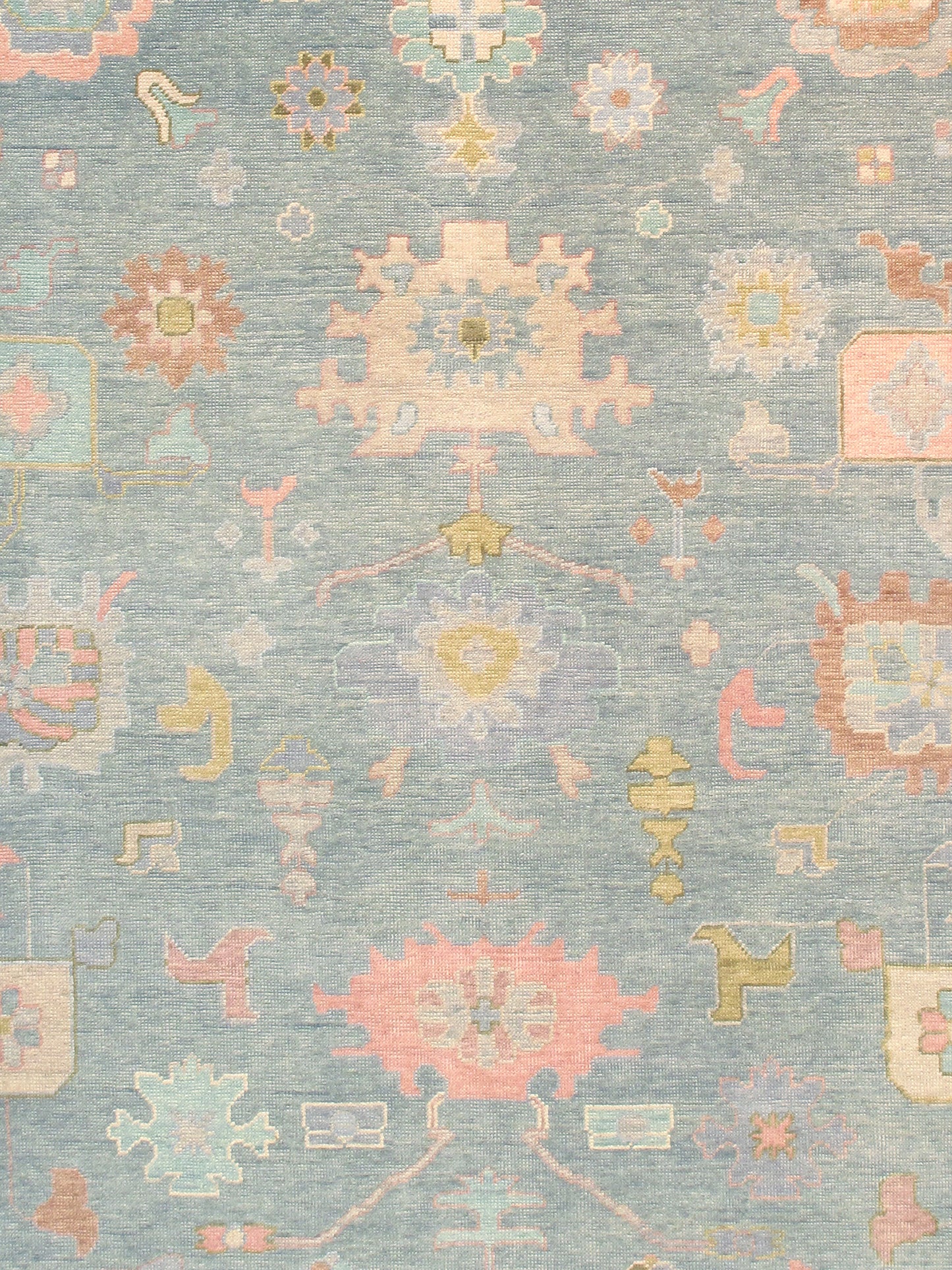 Pasargad Home Oushak Collection L. Blue Wool Area Rug - 10'1" X 14'0"