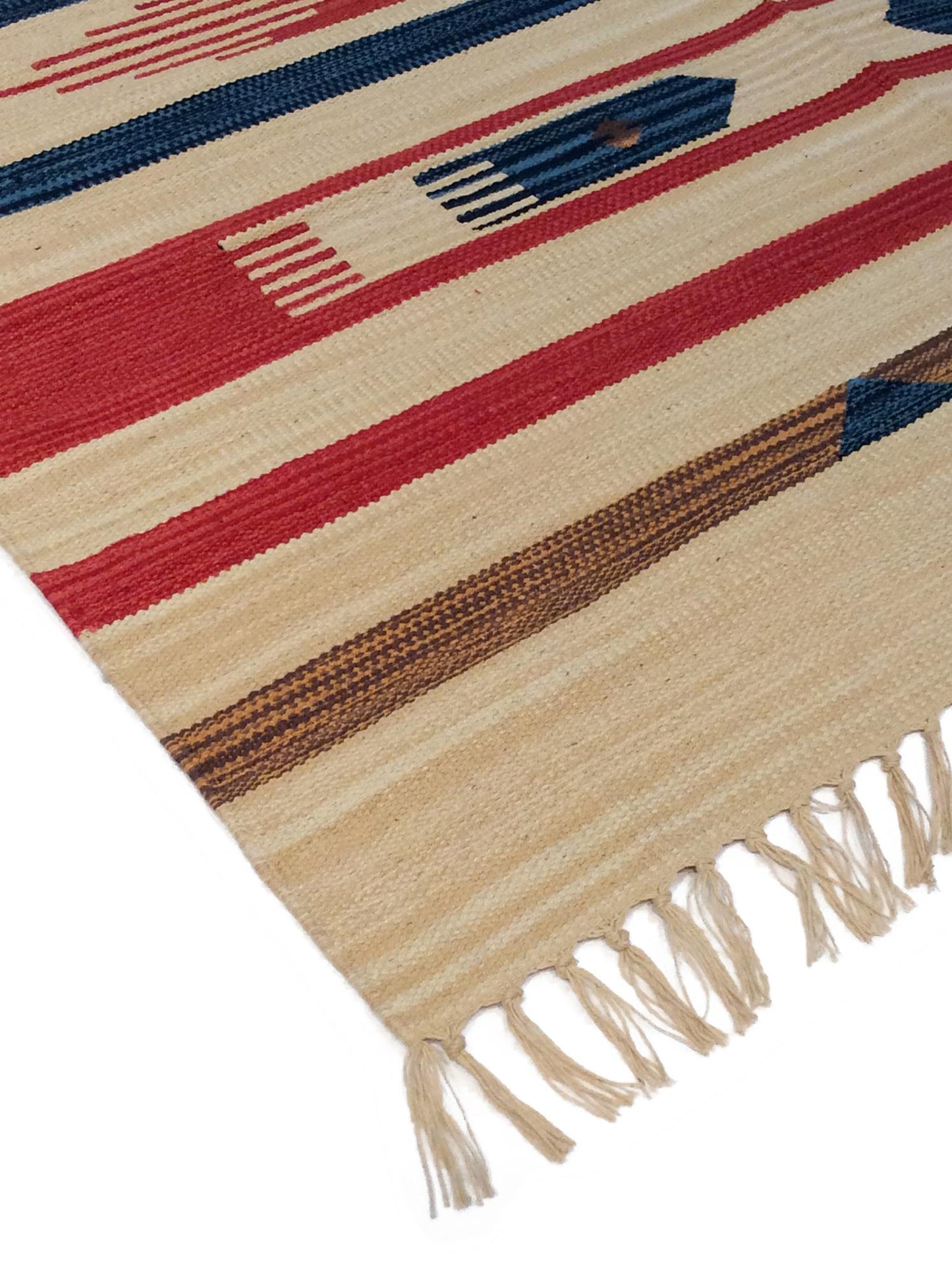 Pasargad Home Anatolian Collection Beige Cotton Area Rug 5'0" X 8'0"