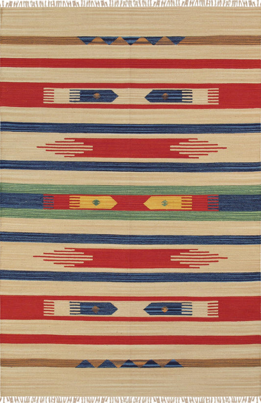 Pasargad Home Anatolian Collection Beige Cotton Area Rug 8'0" X 8'0"