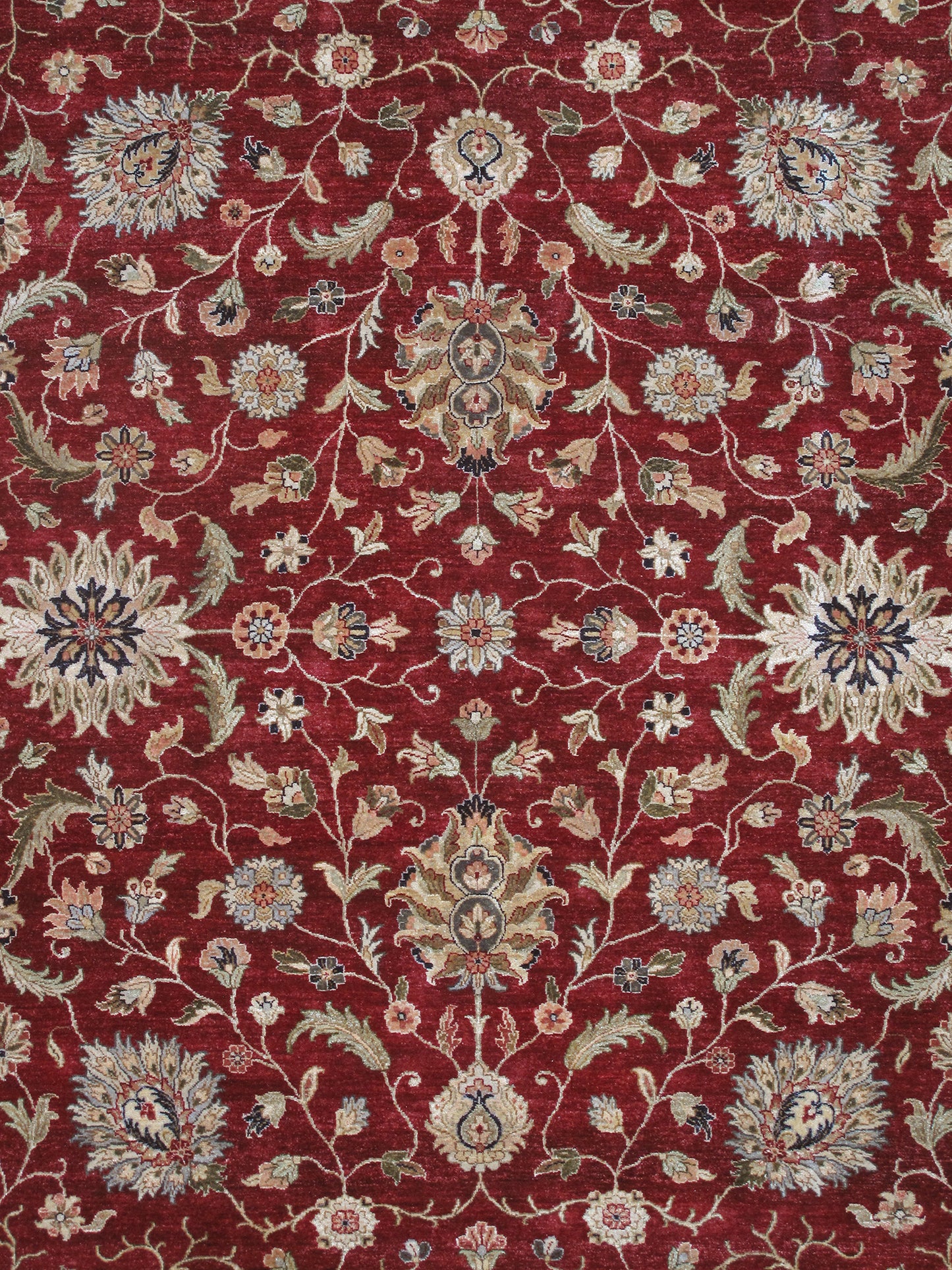 Pasargad Home Agra Collection Red Lamb's Wool Area Rug - 9'8" X 13'3"