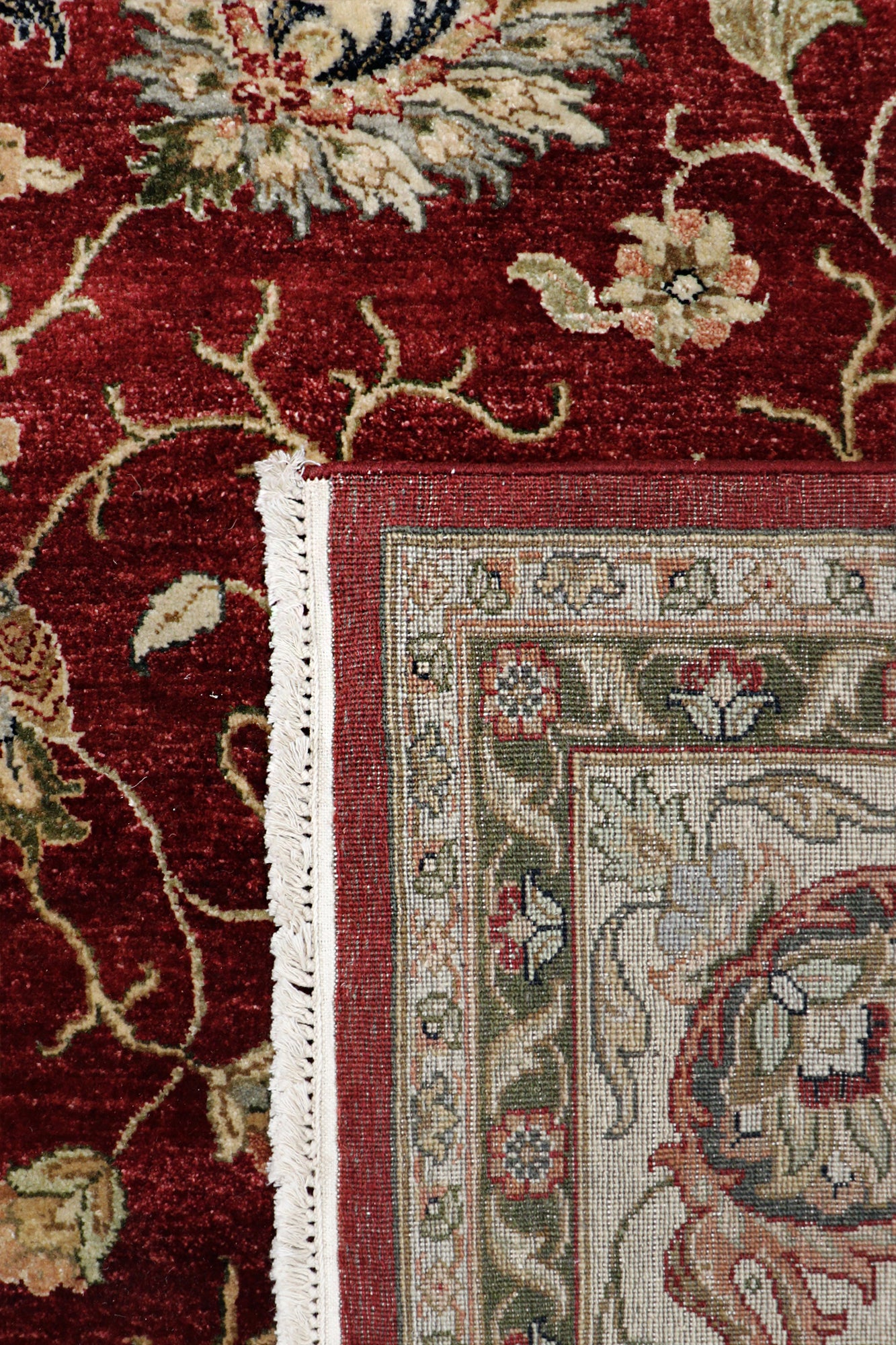 Pasargad Home Agra Collection Red Lamb's Wool Area Rug - 9'8" X 13'3"