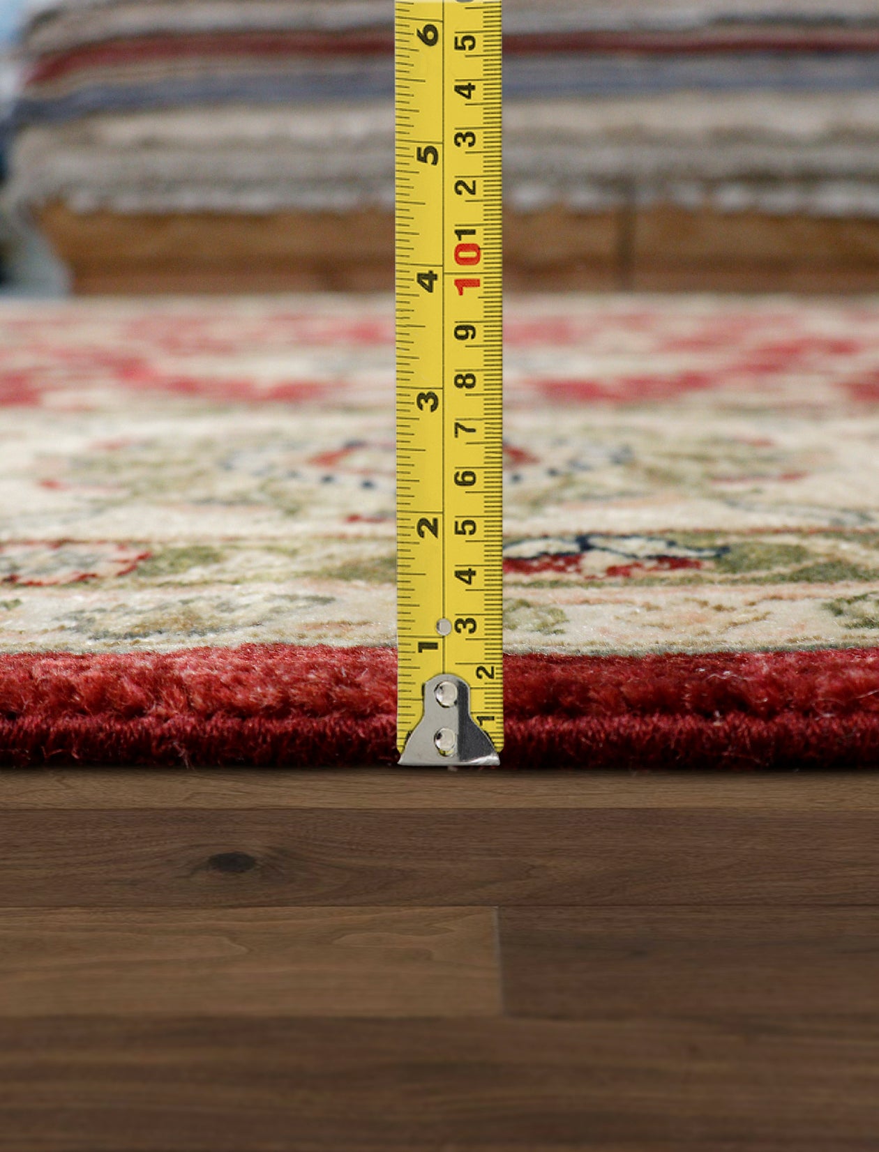 Pasargad Home Agra Collection Red Lamb's Wool Area Rug - 9'8" X 13'3"
