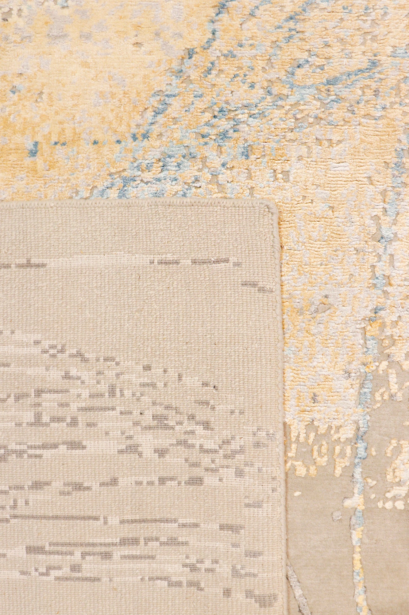 Pasargad Home Modern Collection Beige Silk & Wool Area Rug 10'2" X 14'2"