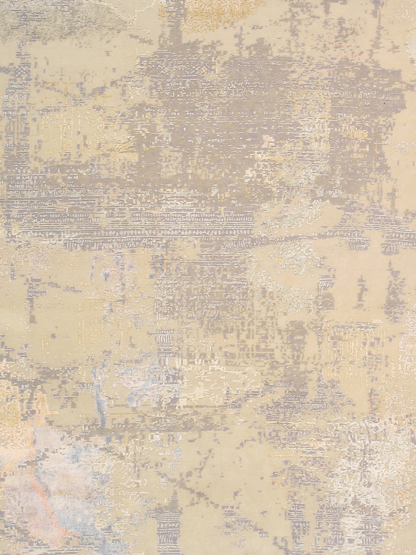 Pasargad Home Modern Collection Beige Silk & Wool Area Rug 10'5" X 14'3"