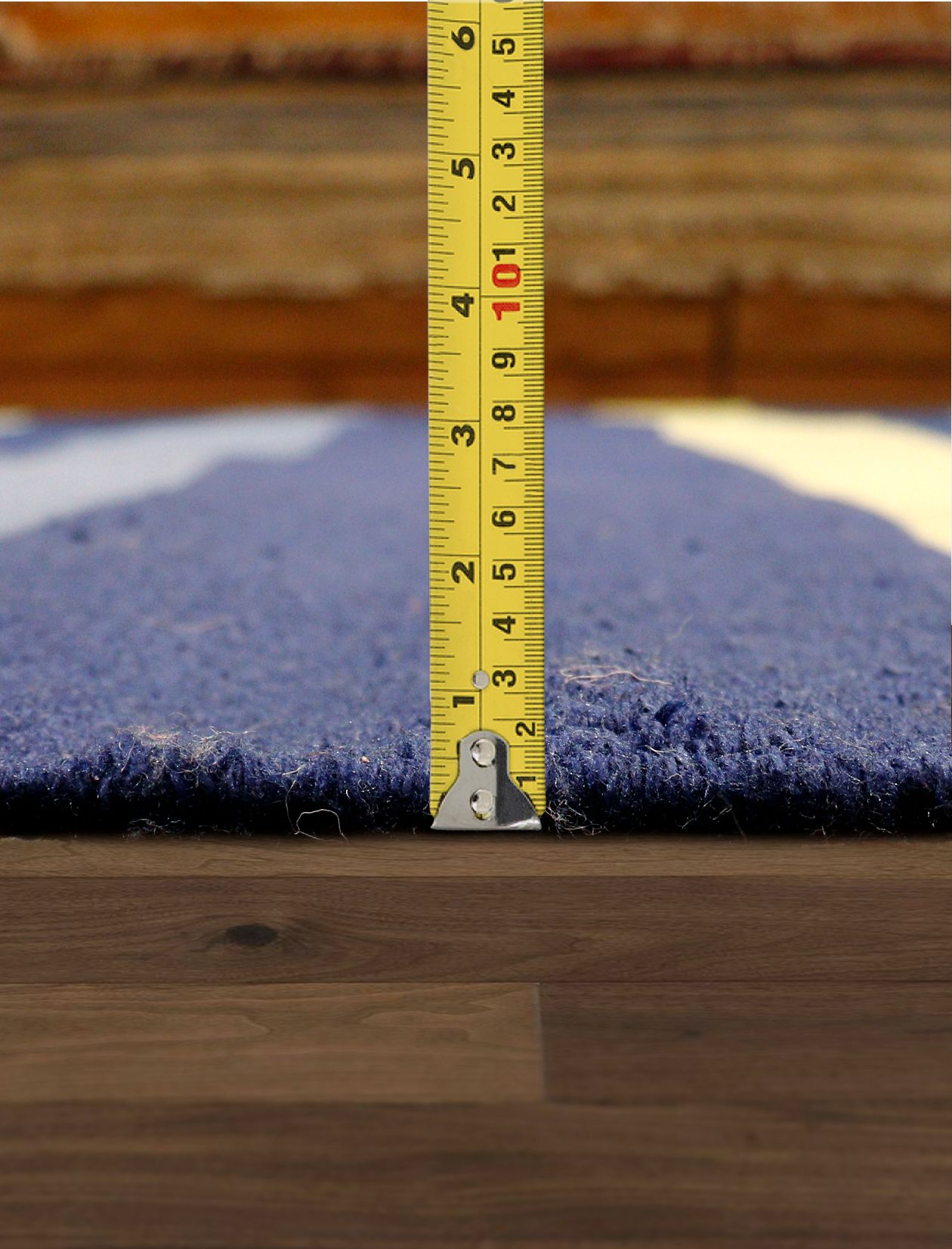 Pasargad Home Hampton Collection Blue Polypropylene Area Rug 4'0" X 6'0"