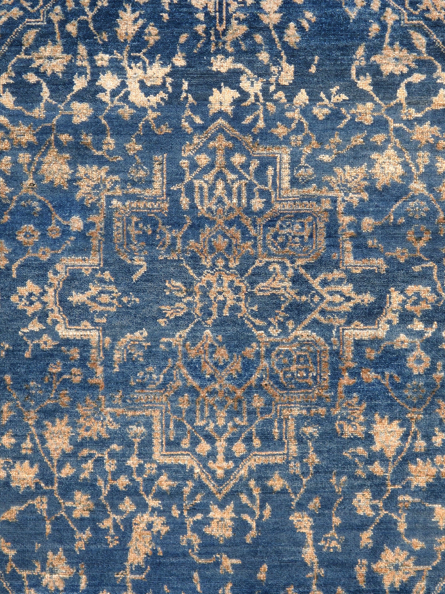 Pasargad Home Transitional Collection Blue Bamboo Silk & Wool Rug 4'1" X 6'2"