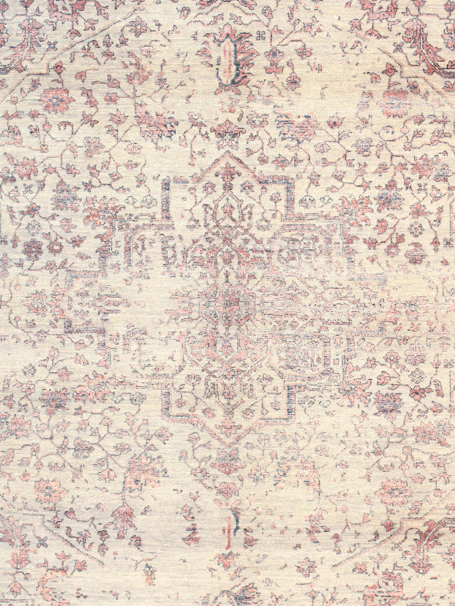 Pasargad Home Transitional Collection Silver Bamboo Silk & Wool Rug 8'1" X 9'11"