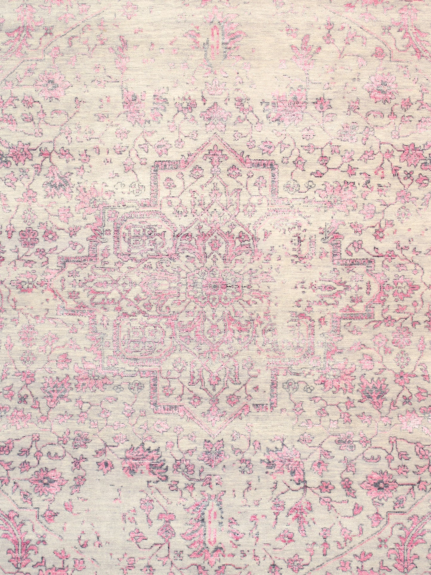 Pasargad Home Transitional Collection Silver Bamboo Silk & Wool Rug 8'0" X 10'1"