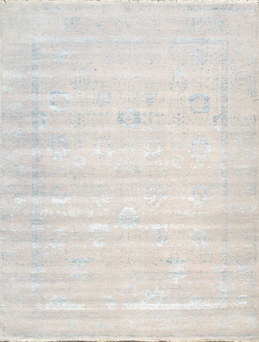 Pasargad Home Transitional Collection Silver Area Rug 8'11" X 11'8"