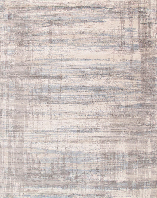 Pasargad Home Modern Collection Silver Bamboo Silk & Wool Area Rug 9'0" X 12'0"