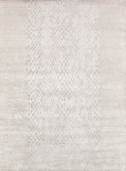 Pasargad Home Modern Collection Silver Silk & Wool Area Rug 17'10" X 31'6"