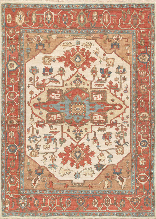 Pasargad Home Serapi Collection Ivory Wool Area Rug 9'8" X 13'10"