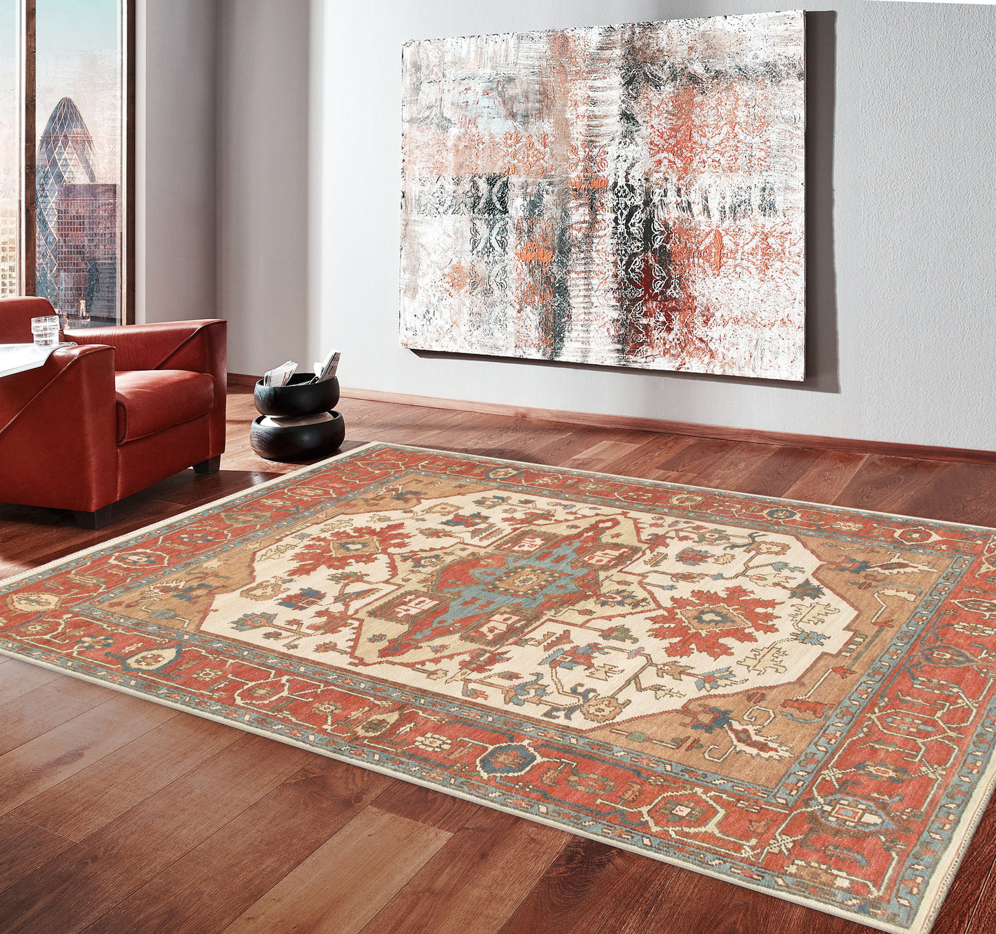 Pasargad Home Serapi Collection Ivory Wool Area Rug 11'8" X 14'10"