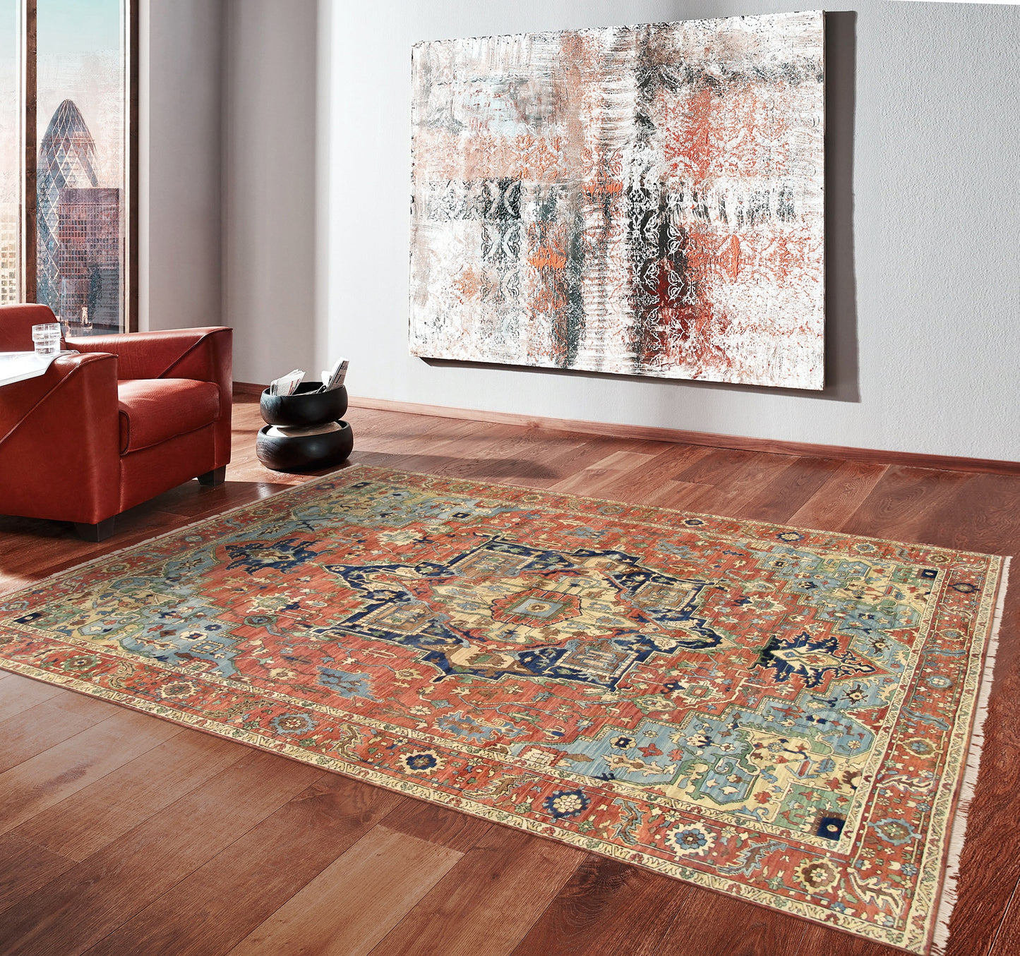 Pasargad Home Serapi Collection Rust Wool Area Rug 8'10" X 12'0"