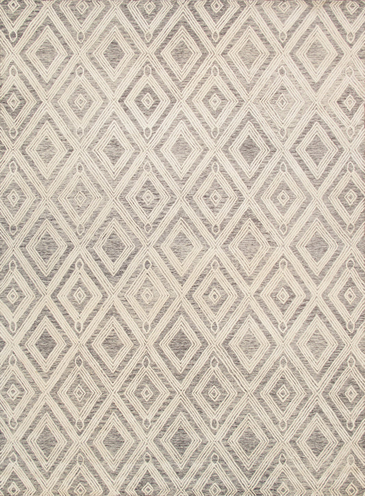 Pasargad Home Modern Collection Silver Bamboo Silk & Wool Rug 7'9" X 9'9"