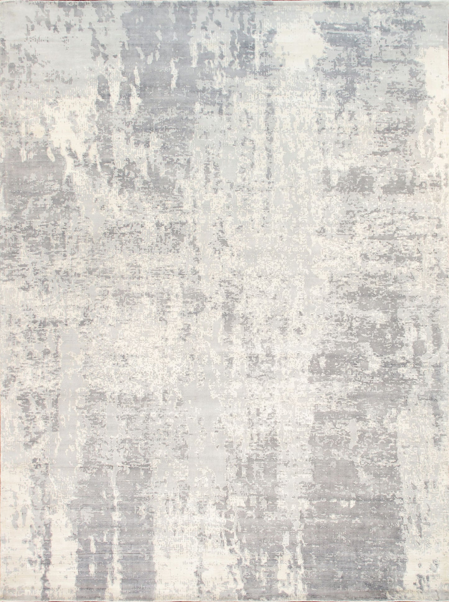 Pasargad Home Mirage Collection Grey/ Ivory Bamboo Silk Area Rug 7'9" X 9'9"