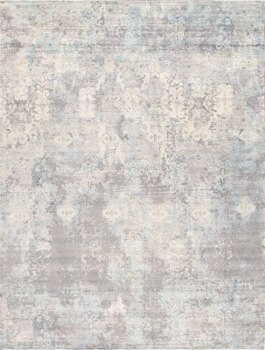 Pasargad Home Mirage Collection Grey Bamboo Silk Area Rug 12'0" X 15'0"
