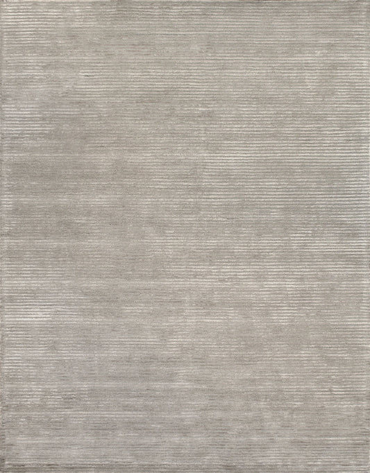 Pasargad Home Edgy Collection Silver Bamboo Silk & Wool Rug 7'9" X 9'9"